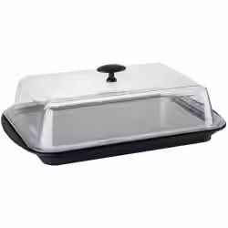 APS Servierplatte Edelstahl Set mit Haube