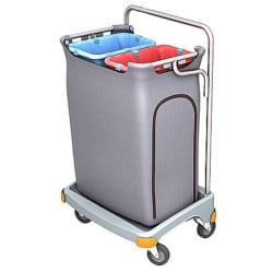 Cleankeeper Abfallsammelwagen I - 19 1 Abfallbehälter 140l + 2x Abfallsack 70l blau/rot