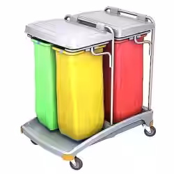 Cleankeeper Abfallsammelwagen I - 22 inkl. 4 x Abfallsack 70 l blau/rot/gelb/grün