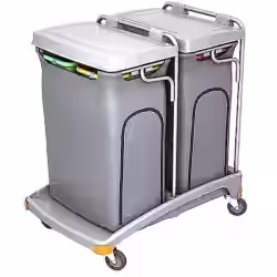 Cleankeeper Abfallsammelwagen I - 24 2 Abfallbehälter 140 Liter inkl. 4x Abfallsack 70 l