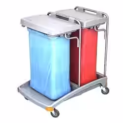 Cleankeeper Abfallsammelwagen I - 6 inkl. 2 x Abfallsack 120 l blau/rot