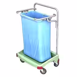 Cleankeeper Antibakterieller Abfallsammelwagen 1 inkl. 1 Abfallsack 120 l blau