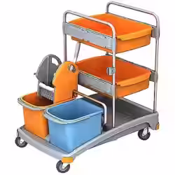 Cleankeeper Gerätewagen I - 11 2 x 20 l Eimer - blau / orange