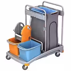 Cleankeeper Gerätewagen I - 2 2 x 20 l Eimer - blau / orange