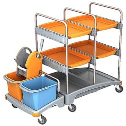 Cleankeeper Systemwagen I - 10 2 x 20 l Eimer - blau / orange