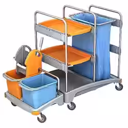 Cleankeeper Systemwagen I - 6 2 x 20 l Eimer - blau / orange