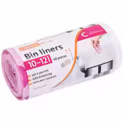 DEISS FOR YOU Müllbeutel 10-12 Liter mit rosa Zugband aus HDPE 56078