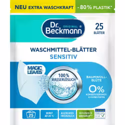 Dr. Beckmann Waschmittelblätter Sensitiv Baumwollblüte 8821