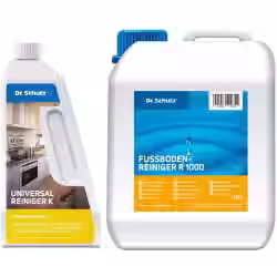 Dr. Schutz Fußbodenreiniger R1000 & Universalreiniger K AKTIONSSET aus 10 l - Kanister und 750 ml - Flasche