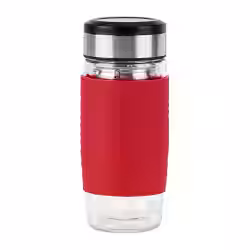 EMSA Tea Mug Glas Teebecher, 0,4 Liter N2080400 , Farbe: rot 2 EMSA Tea Mug Glas Teebecher 04 Liter N2080400 Farbe rot