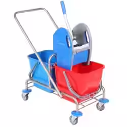 Floorstar Doppelfahrwagen DOFA 25 D ES ESTAWA 2 x 25 l -Edelstahl DOFA 25 D ES