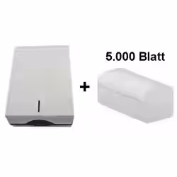 Handtuchpapierspender + Papier 1 Karton Handtuchpapier 1-lagig