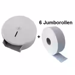 Jumborollenspender + 6 Rollen Papier 1 Paket = 6 Jumborollen á ca. 380 m