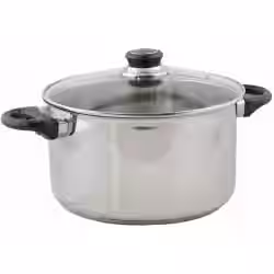 KRÜGER Denver Bratentopf Edelstahl mit Glasdeckel Durchmesser: 24 cm
