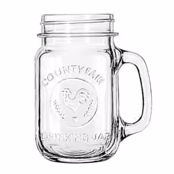 LIBBEY Trinkglas DRINKING JARS mit Henkel und Motiv