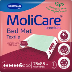 MOLICARE Premium Bed Mat Textile Bettschutzeinlage mit Flügeln 1550120