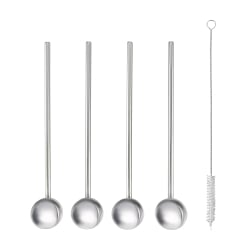 Metaltex Cocktaillöffel/Trinkhalm aus Inox-Edelstahl
