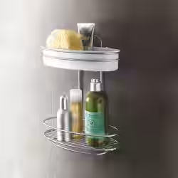 Metaltex Orbit Duschregal mit Kleinteile-Ablage