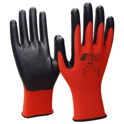 NITRAS Nylonhandschuhe 3510-10-Rot