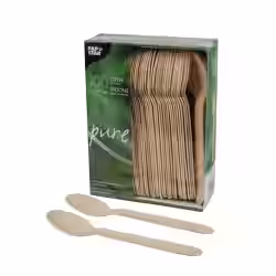 Papstar Pure Löffel Holz 18249