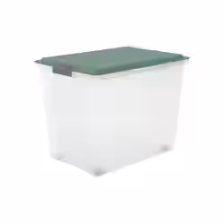 Rotho COMPACT Stapelbox A3 tranparent mit Rollen