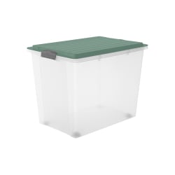 Rotho COMPACT Stapelbox A3 tranparent mit Rollen