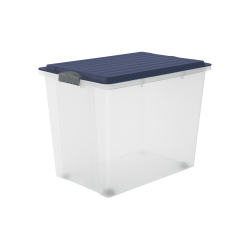 Rotho COMPACT Stapelbox A3 tranparent mit Rollen