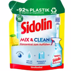 Sidolin Streifenfrei Konzentrat Mix&Clean Zitrus Fensterreiniger FZ125