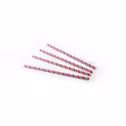 Sier Disposables Trinkhalm Papier gestreift RWB Maße (Ø x L): 8 mm x 23 cm