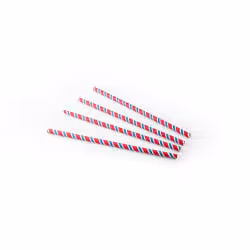 Sier Disposables Trinkhalm Papier gestreift RWB Maße (Ø x L): 8 mm x 23 cm