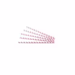 Sier Disposables Trinkhalm Papier gestreift rosa-weiss Maße (Ø x L): 8 mm x 24 cm
