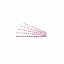 Sier Disposables Trinkhalm Papier gestreift rosa-weiss Maße (Ø x L): 8 mm x 24 cm