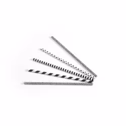 Sier Disposables Trinkhalm Papier schwarz / weiss assorti Maße (Ø x L): 6 mm x 20 cm