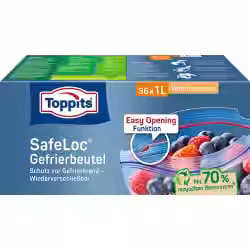 Toppits  Doppelverschluss Gefrierbeutel mit Safeloc-Verschluss 4008871210296