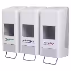 Trispender - 3 Softflaschenspender auf Wandplatte SB2000G3