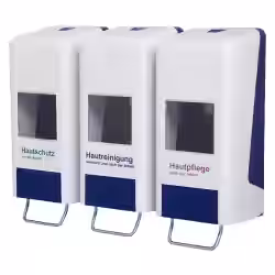 Trispender - 3 Softflaschenspender auf Wandplatte SF2000B3