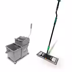 UNGER erGO! clean Flachmopp Bodenreinigungs-Set FAKT8