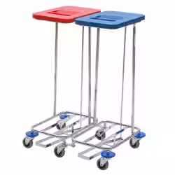 VERMOP Meditrans Wäschesammler Zweifach mit Deckel und Pedal 10642802