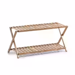 Zeller Bamboo Schuhregal mit 2 Ablagen 18871