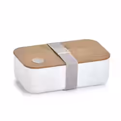 Zeller Brotdose mit Bambusdeckel und Gummiband 14730