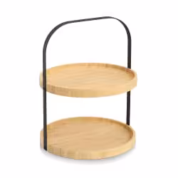 Zeller Servier-Etagere aus FSC 100 % Bambus und Metall 25398