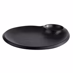 APS NERO Teller mit integriertem Dipschälchen 85074