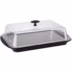 APS Servierplatte Edelstahl Set mit Haube