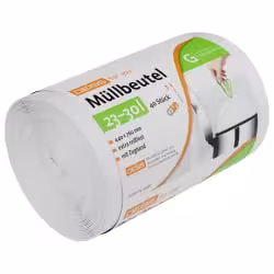 DEISS FOR YOU Müllbeutel 23-30 L mit grünem Zugband aus HDPE 56080