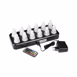 DUNI 12er LED Teelichter Set mit Ladestation