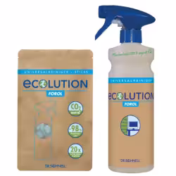 Dr. Schnell Ecolution Forol Universalreiniger-Sticks Aktionsset 1 Beutel = 20 Sticks à 3 g + gratis Handsprüher