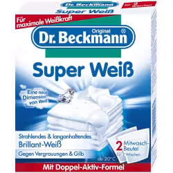 Dr. Beckmann Super Weiß Mitwaschbeutel 1 Packung = 2 x 40 g