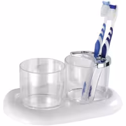 WENKO Pure Zahnputzbecher und Zahnbürstenhalter 17939100